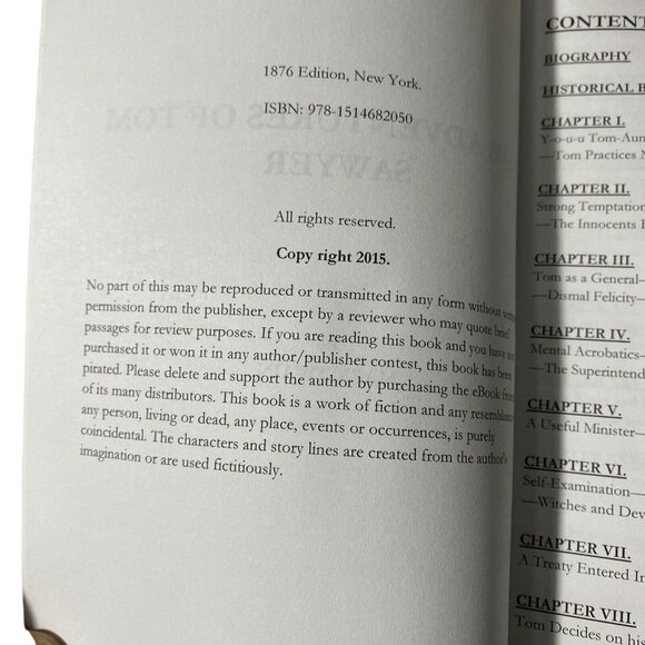 The Adventures Of Tom Sawyer By Mark Twain Paperback Classic Fiction 2015 - Picture 4 of 7